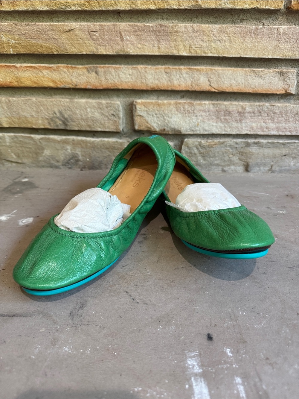 Tieks Green Leather Women's Ballet Flats | Brand New w/o Tags